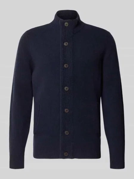 Kardigan ze stójką Essential PATCH Barbour granatowy