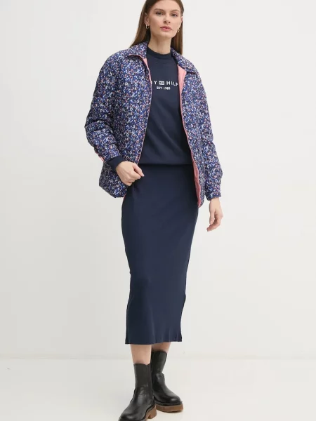 Oboustranná bunda Pepe Jeans FLEUR DAILY přechodná oversize růžová