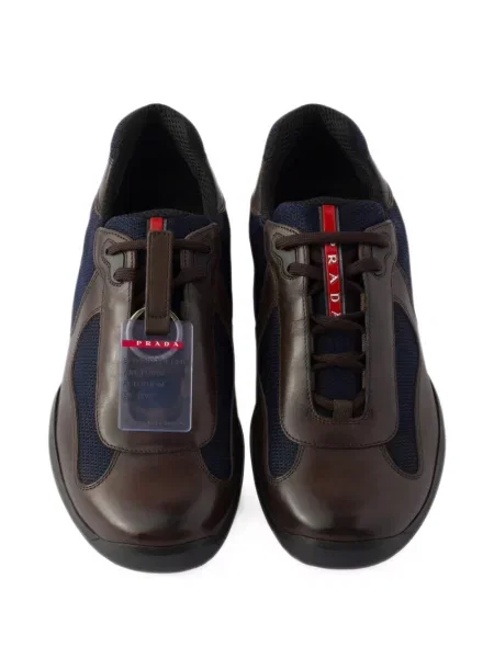 Ciclism sneakerși Prada din piele maro