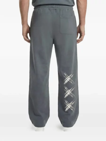 Pantaloni Exit Society cu imagine alergare gri