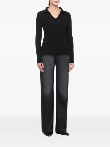 Gulerat tricou polo D.exterior negru
