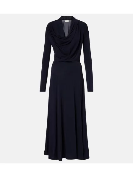 Rochie midi Tove din jerseu drapată până la genunchi albastru