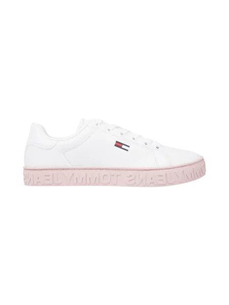 Sneakersy Tommy Jeans skórzane różowe