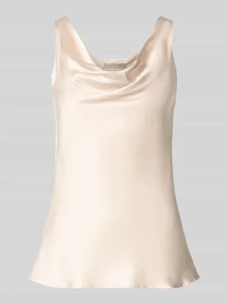 Satynowy top Rinascimento biały