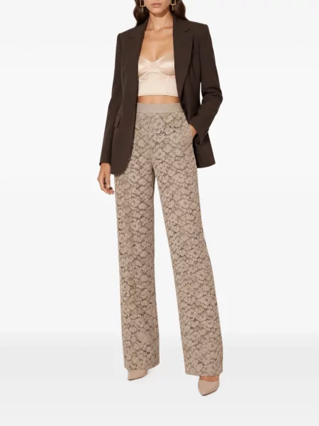 Pantaloni Clips cu model floral din dantelă