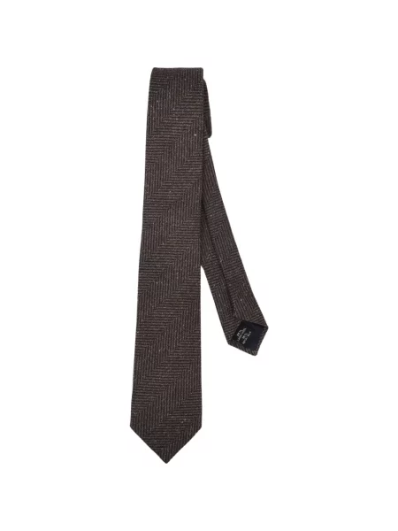 Cravată Tagliatore cu model herringbone maro