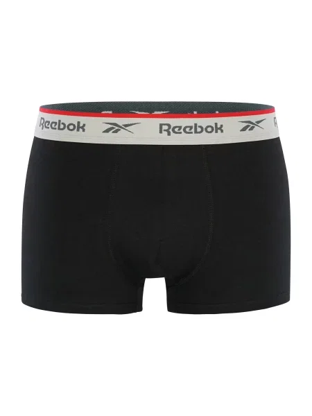 Reebok Športové nohavičky Ovett čadičová / svetlosivá / červená čierna