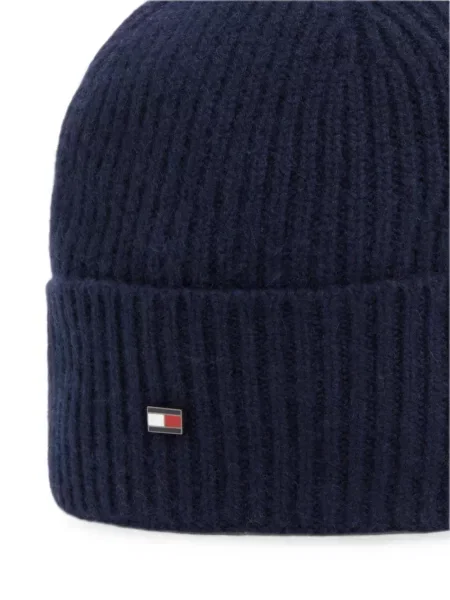Căciulă Tommy Hilfiger tricotate cu autograf albastru