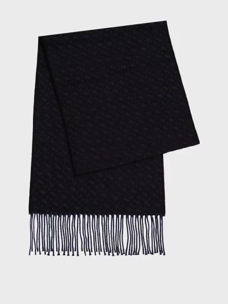 Шерстяной шарф Boss черный