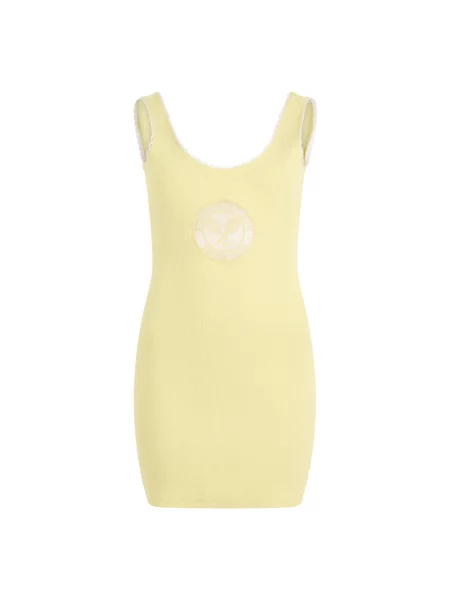 Sukienka mini Philipp Plein do tenisa żółta