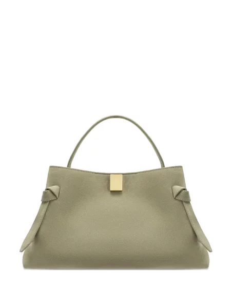 Geantă shopper Yuzefi din piele de căprioară verde