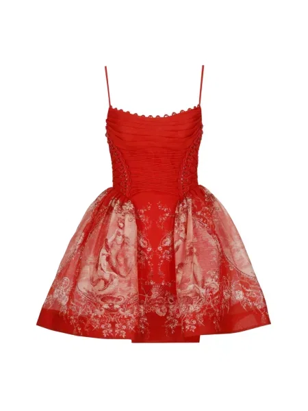Sukienka mini Zimmermann z koralikami czerwona