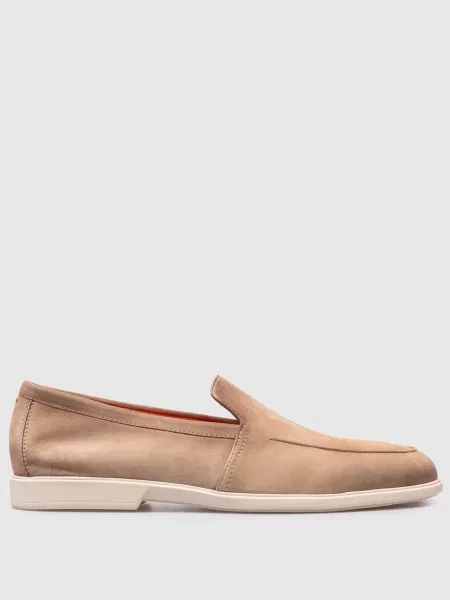 Замшеві лофери Santoni бежеві