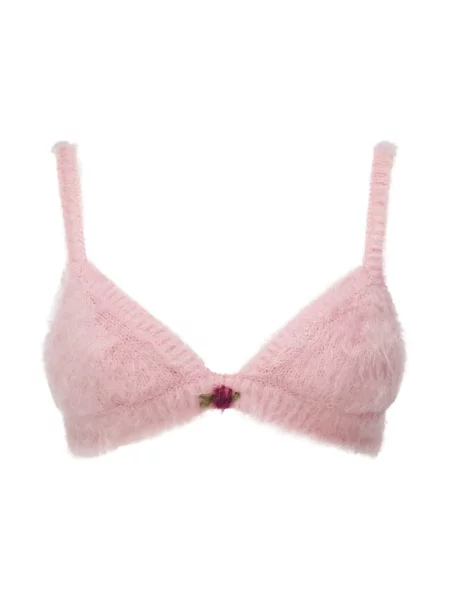 Haftowany sweter Alessandra Rich różowy