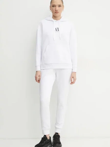 Кофта Armani Exchange з капюшоном з аплікацією білий