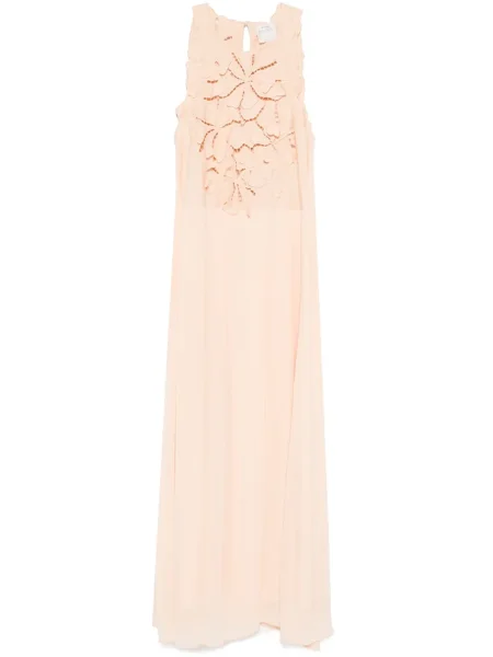 Rochie maxi Forte_forte cu model floral de costum roz