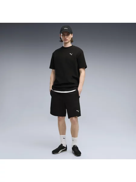 Szorty Essentials Elevated Material o luźnym kroju PUMA czarne