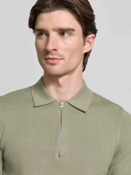 Sweter o kroju slim fit z kołnierzykiem polo model ‘GUNA’ Samsoe Samsoe