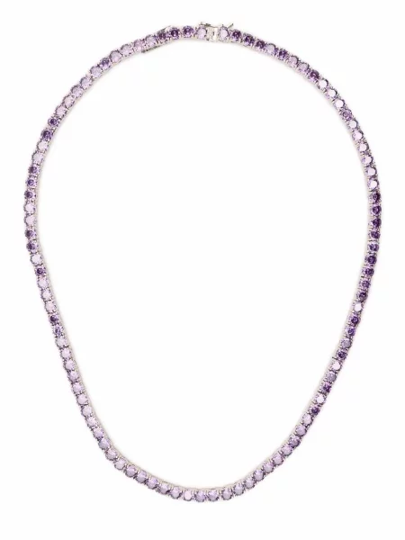 Colier Mounser de cristal argintiu