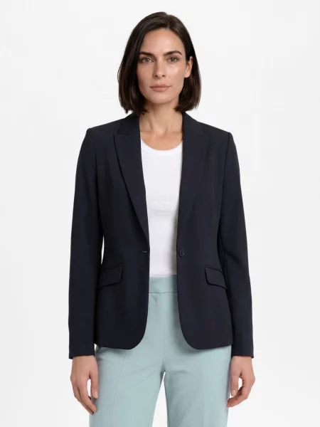 Żakiet o kroju regular fit z dodatkiem S.oliver Black Label czarna