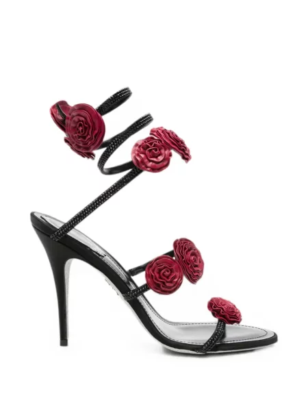 Sandale Rene Caovilla cu model floral plic negru