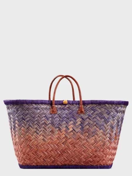 Le Comptoir de la plage Aravola Пляжна сумка Солома фіолетовий