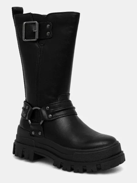 Buffalo botine Aspha Biker Boot Hi cu plat izolat negru