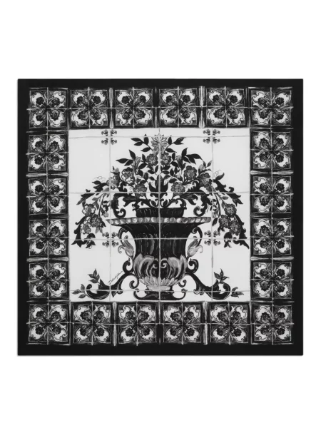 Fular Dolce & Gabbana de mătase alb