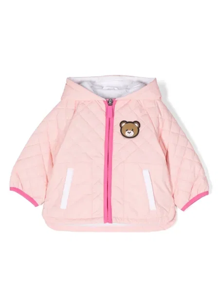 Kurtka dziecięca Moschino różowa