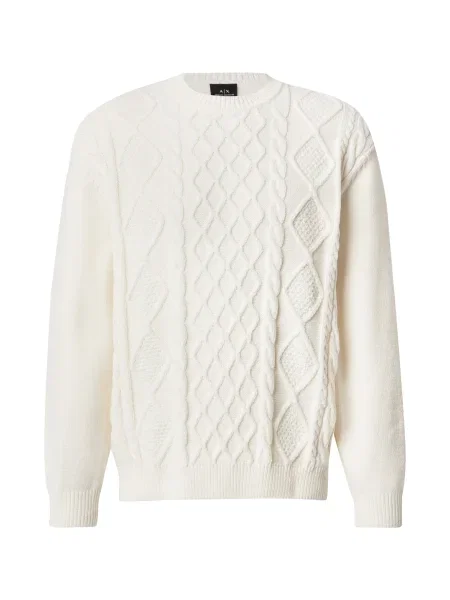 Armani Exchange pulover din amestec de lână călduros bej