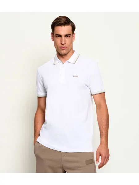 Tricou polo Boss Green bej
