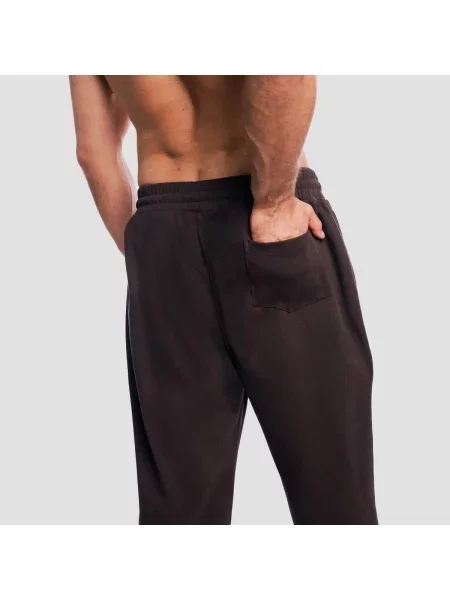 Spodnie dresowe fitness oversize Aura brązowe