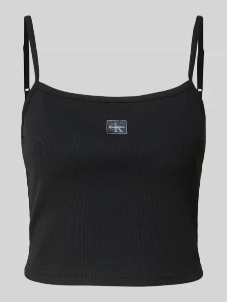 Krótki top Calvin Klein Jeans czarny