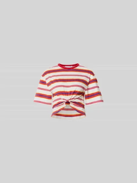 T-shirt z marszczeniami Rabanne czerwona