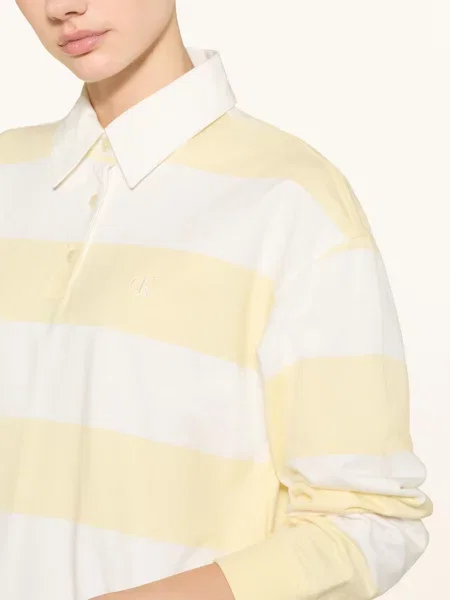 Calvin Klein Jeans Jerseyové Polo Šaty tmavě žlutá bílá
