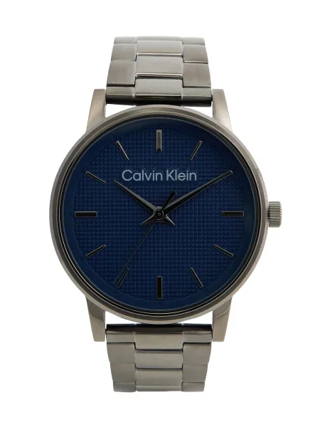 Calvin Klein Ceas analogic bleumarin / albastru pastel / argintiu gri