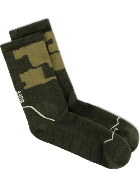 Skarpetki Buff MERINO MW CREW SOCKS BEETLE zielone