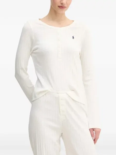 Curea Polo Ralph Lauren cu broderie din fleece cu șireturi albastru