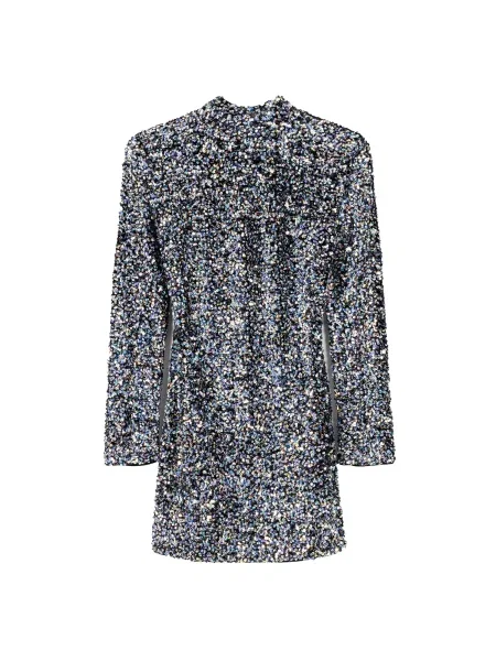 Bershka Koktejl obleka / srebrna črna