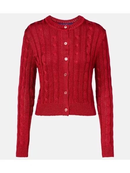 Cardigan Ralph Lauren Collection de mătase roșu