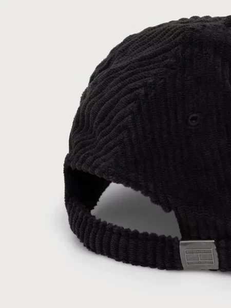 Tommy Jeans czapka z daszkiem sztruksowa czarna