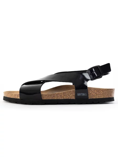 Bayton Sandale cu baretă Rioja maro caramel negru