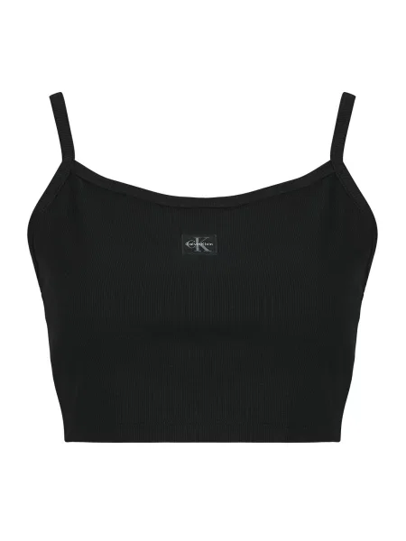 Majica brez rokavov Calvin Klein s kvadratnim izrezom črna