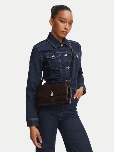 Torbica Armani Exchange Tamno smeđa