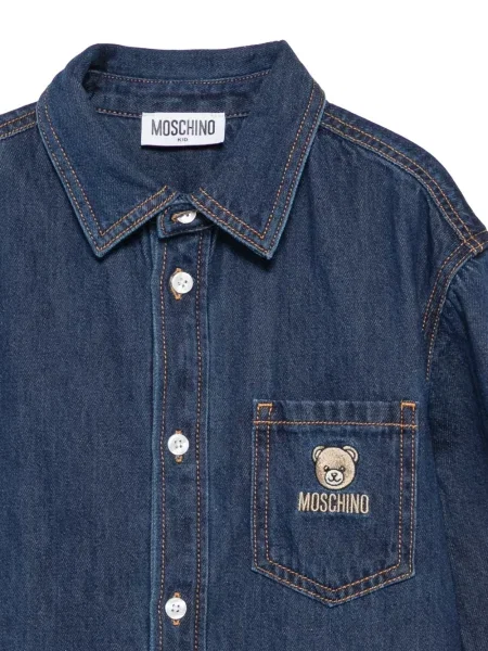 Koszula dżinsowa dziecięca Moschino niebieska