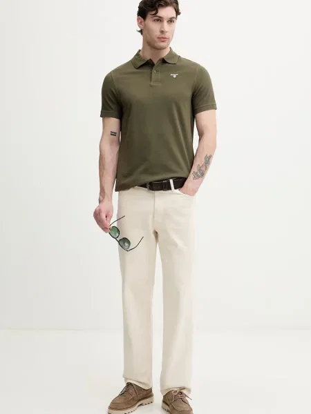 Tricou polo Barbour verde