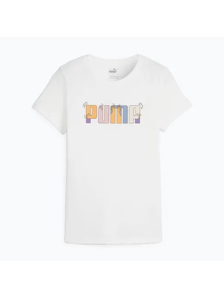 Графична тениска PUMA ESS+ за жени puma white бяло