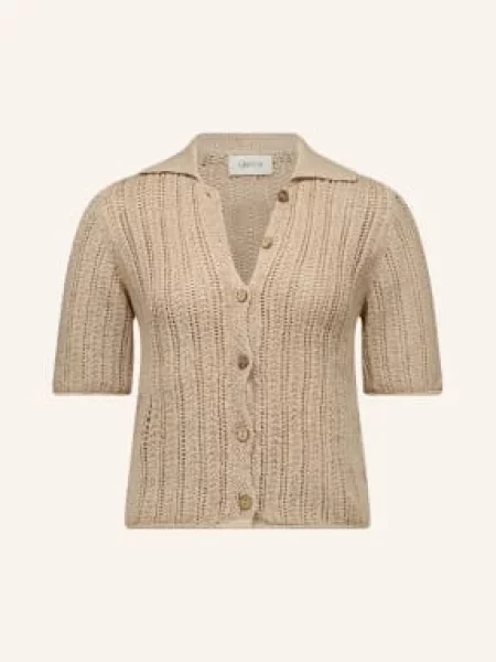 Cartoon Kardigan Z Mieszanki Materiałów beige beżowy