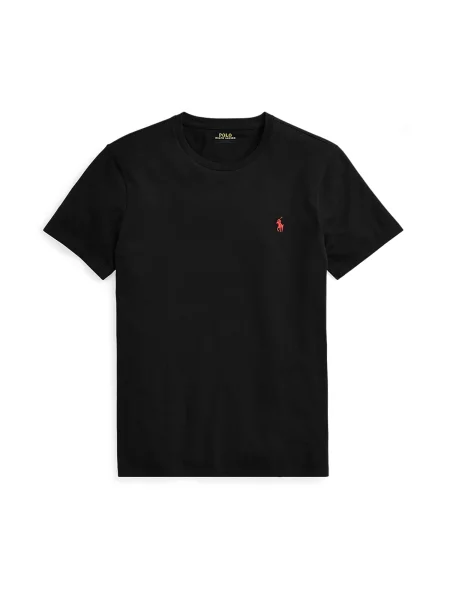 Polotričko Polo Ralph Lauren s výšivkou s kulatým výstřihem černé