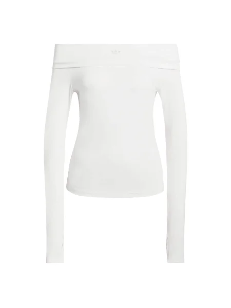 ADIDAS ORIGINALS Tričko OFF-SHOULDER LONG SLEEVE' bílá